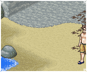 ReSpite 2D MMO screenshot featuring a cliffside beach.