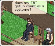 ReSpite 2D MMO screenshot featuring an FBI costume for Halloween, sorta.