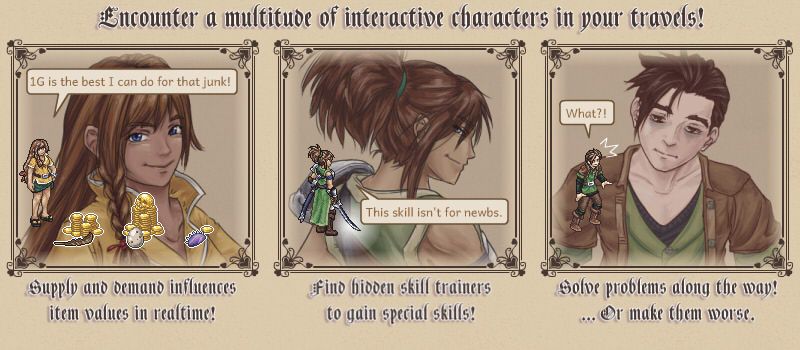 Re:Spite MMORPG illustrated portraits for interactive NPCs.